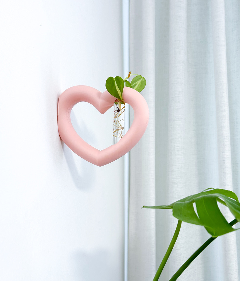 מתקן ייחורים לתלייה על המקרר בצורת לב